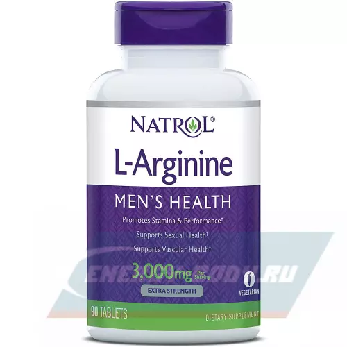  Natrol L-Arginine 3000 мг Нейтральный, 90 таблеток