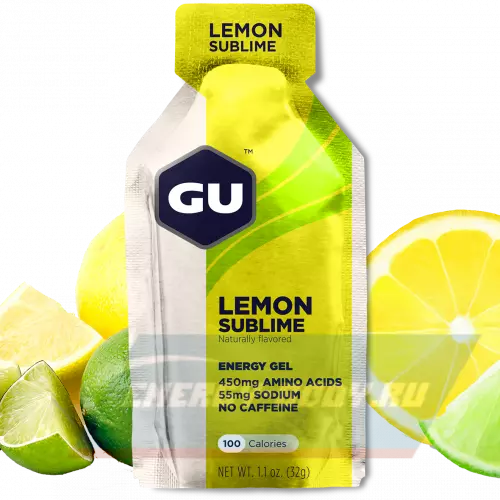 Энергетический гель GU ENERGY GU ORIGINAL ENERGY GEL no caffeine Чистый лимон, 1 стик x 32 г