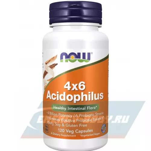  NOW FOODS 4х6 Acidophilus 120 Веган капсулы