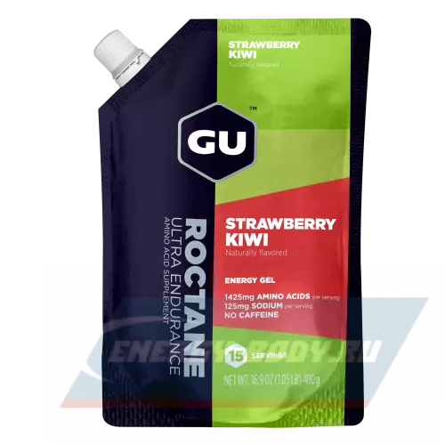 Энергетический гель GU ENERGY 1x15 GU ROCTANE ENERGY GEL no caffeine Клубника-Киви, 480 г (15 порций)