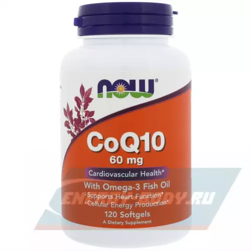  NOW FOODS CoQ10 60 мг + Omega-3 120 капсул