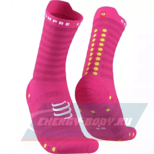  Compressport Носки Run Ultralight High v4 Fluo Pink T2