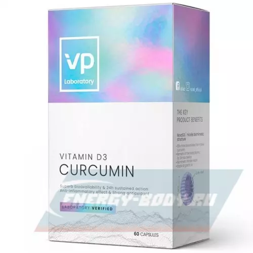  VP Laboratory CURCUMIN & VITAMIN D3 Нейтральный, 60 капс