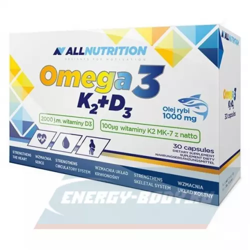 Omega 3 All Nutrition Omega-3 vitamin K2 + D3 30 капсул