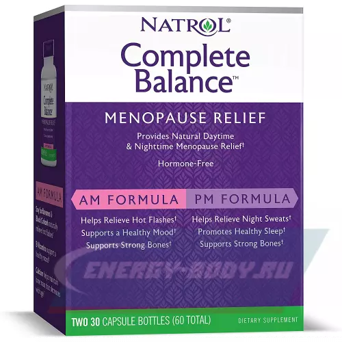  Natrol Complete Balance for menopause AM&PM formula 30+30 caps Нейтральный, 30+30 капсул