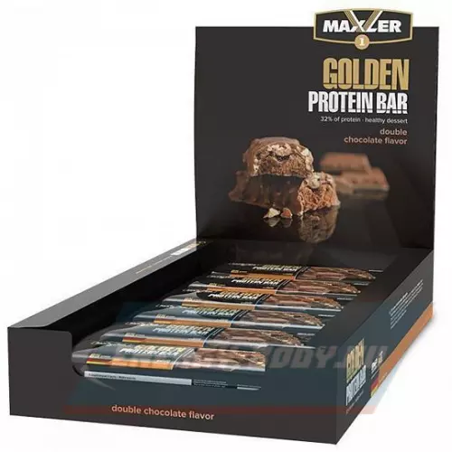 Батончик протеиновый MAXLER Golden Bar Двойной шоколад, 12 х 65 г