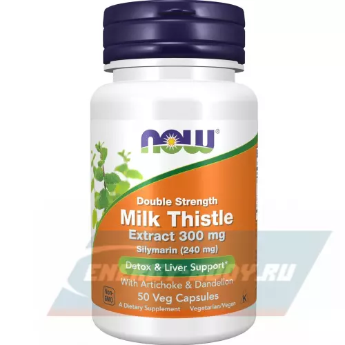  NOW FOODS Milk Thistle 300 mg (Silymarin 240 mg) 50 веган капсул