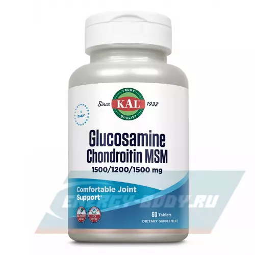 Суставы, связки KAL Glucosamine Chondroitin MSM 60 таблеток