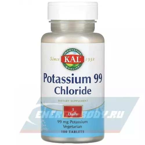 Минералы KAL Potassium 99 Chlorid 99 mg 100 веган таблеток