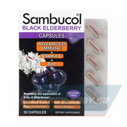  Sambucol CAPSULES Immuno Forte Vitamin C+Zinc 30 капсул