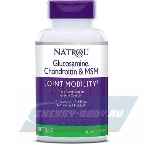 Суставы, связки Natrol Glucosamine Chondroitin MSM Нейтральный, 90 таблеток