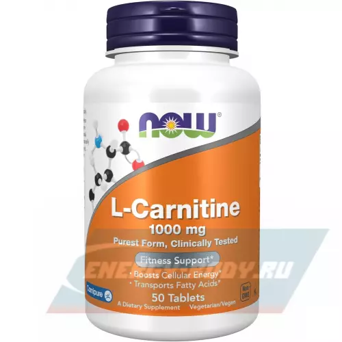 L-Карнитин NOW FOODS L-Carnitine Tartrate 1000 mg 50 таблеток