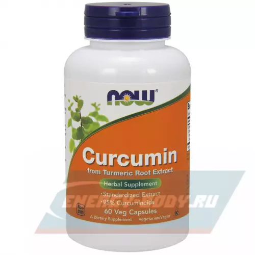  NOW FOODS Curcumin Extract 95% - Куркумин 665 мг Нейтральный, 60 Вегетарианских капсул