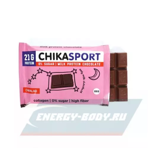 Батончик протеиновый Chikalab Протеиновый шоколад без сахара Молочный шоколад, 100 г
