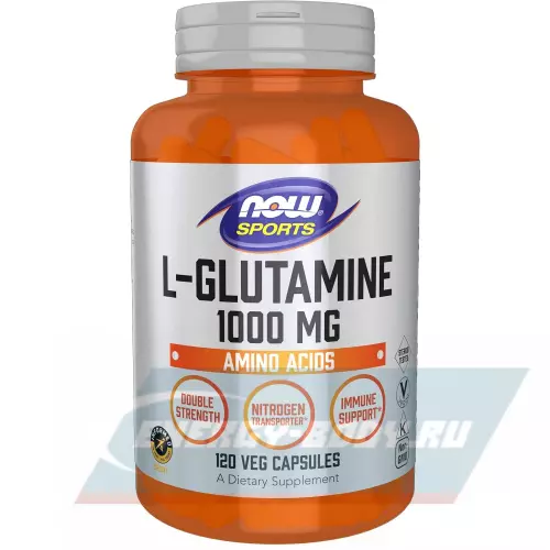 Глютамин NOW FOODS L-Glutamine 1000 mg 120 веган капсул