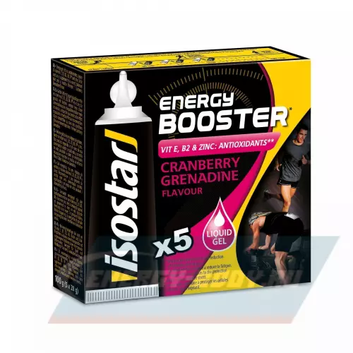 Энергетический гель ISOSTAR GEL Energy Booster Antioxidant Клюква и гренадин, 1 коробка