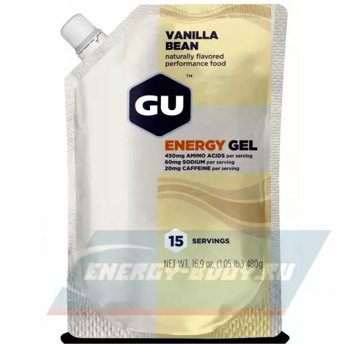 Энергетический гель GU ENERGY GU ORIGINAL ENERGY GEL 20mg caffeine Ваниль, 480 г (15 порций)