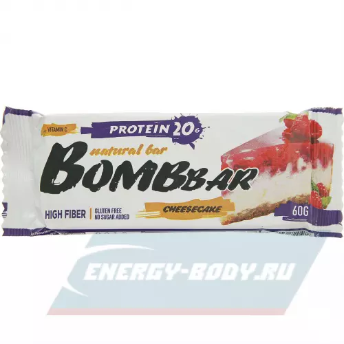 Батончик протеиновый Bombbar Protein Bar Малиновый чизкейк, 40 x 60 г