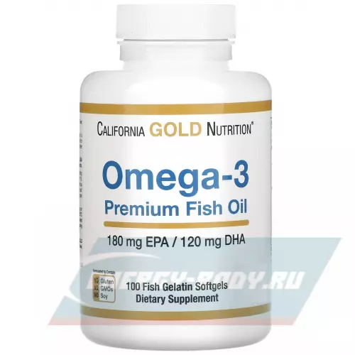 Omega 3 California Gold Nutrition Omega-3 Premium Fish Oil 100 капсул