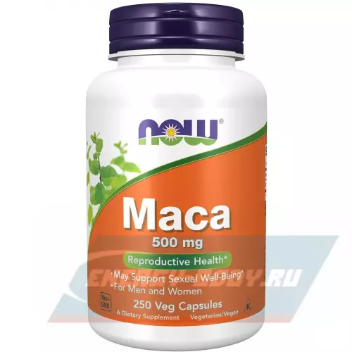  NOW FOODS Maca 500 mg 250 веган капсул