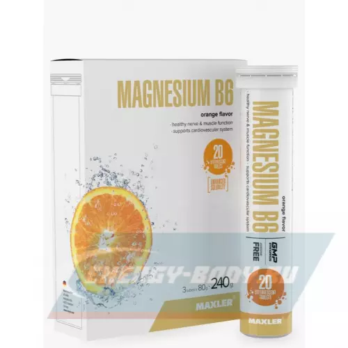  MAXLER Magnesium B6 Апельсин, 3 x 20 шипучих таблеток