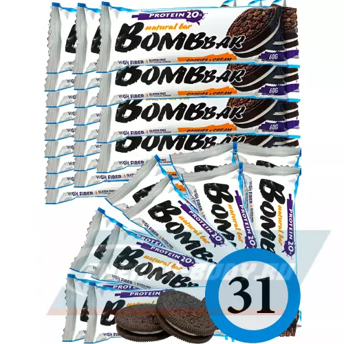 Батончик протеиновый Bombbar Protein Bar Печенье с кремом, 31 x 60 г