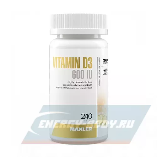  MAXLER Vitamin D3 600 IU Нейтральный, 240 софтгель капсулы