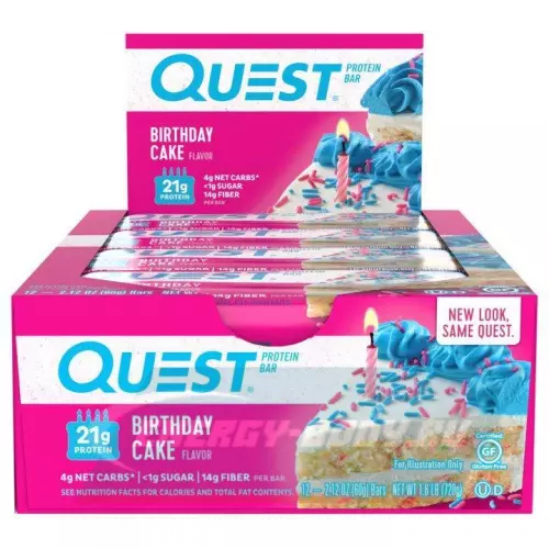 Батончик протеиновый Quest Nutrition Quest Bar 12 x 60 г, Праздничный торт