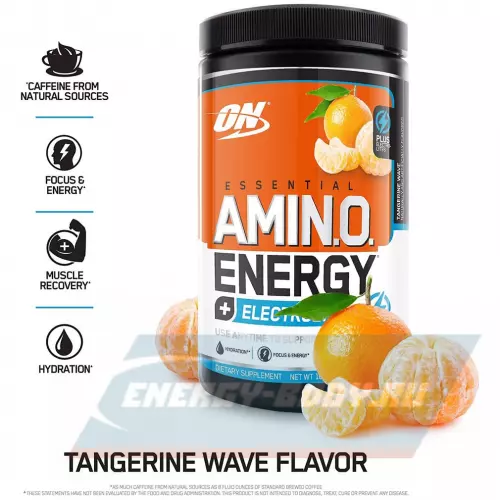 Аминокислотны OPTIMUM NUTRITION Essential Amino Energy + Electrolytes Мандариновая волна, 285 г