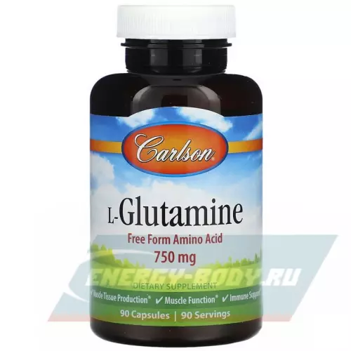 Глютамин Carlson Labs L-Glutamine Нейтральный, 90 капсул