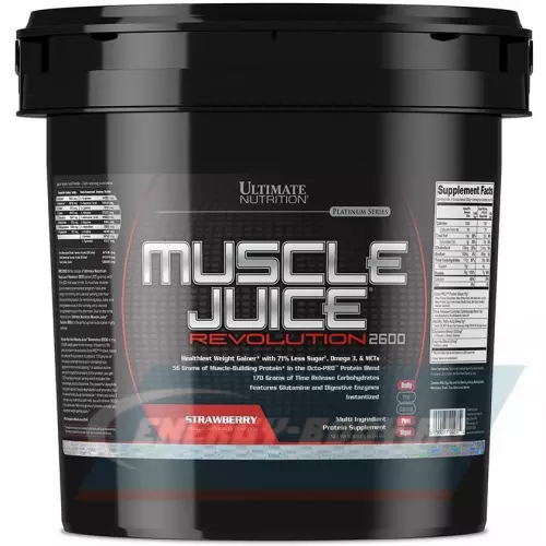 Гейнер Ultimate Nutrition Muscle Juice Revolution 2600 Клубника, 5040 г