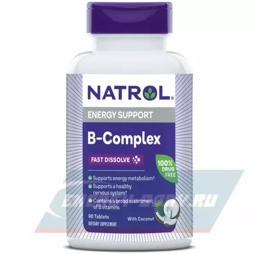  Natrol B-Complex Fast Dissolve Кокос, 90 таблеток
