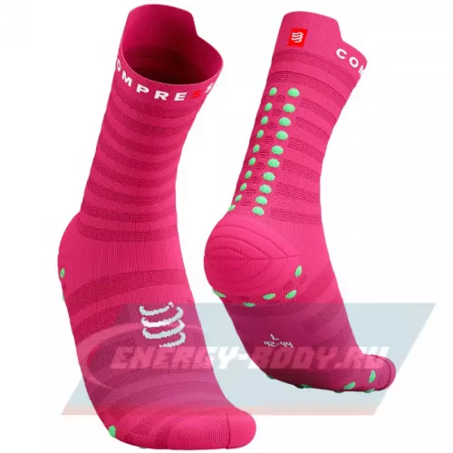  Compressport Носки Run Ultralight High v4 Hot Pink/Summer Green T3