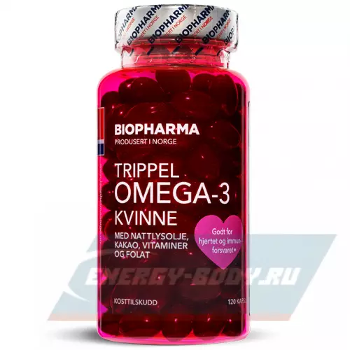 Omega 3 BIOPHARMA Trippel Omega-3 Kvinne Нейтральный, 120 капсул