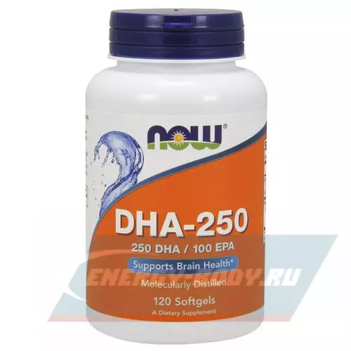 Omega 3 NOW FOODS DHA - 250 mg Нейтральный, 120 гелевых капсул