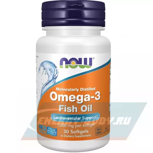 Omega 3 NOW FOODS Omega-3 Fish Oil 1000 mg Нейтральный, 30 гелевых капсул
