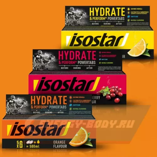 ISOSTAR Изотонический напиток Powertabs Mix, 3 банка x 5 порций