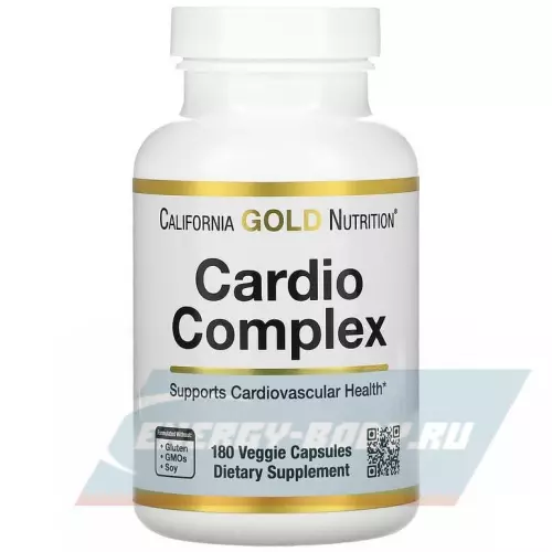 Аминокислотны California Gold Nutrition Cardio Complex Нейтральный, 180 вегетарианских капсул