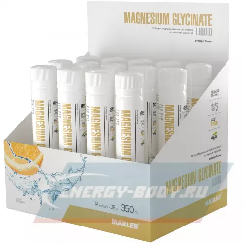  MAXLER Magnesium Glycinate Liquid Апельсин, 14 x 25 мл