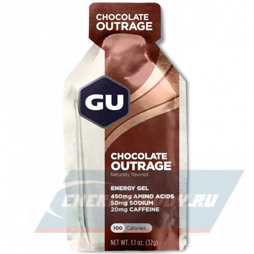 Энергетический гель GU ENERGY GU ORIGINAL ENERGY GEL 20mg caffeine Шоколадное безумие, 32 г