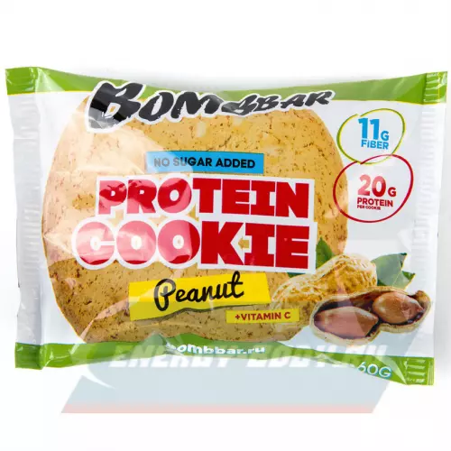 Батончик протеиновый Bombbar Protein cookie Арахис, 20 протеин печенье x 60 г
