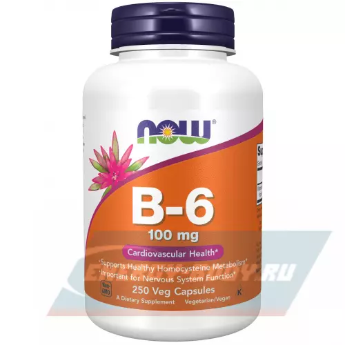  NOW FOODS B-6 100 mg – Витамин Б-6 250 веган капсул