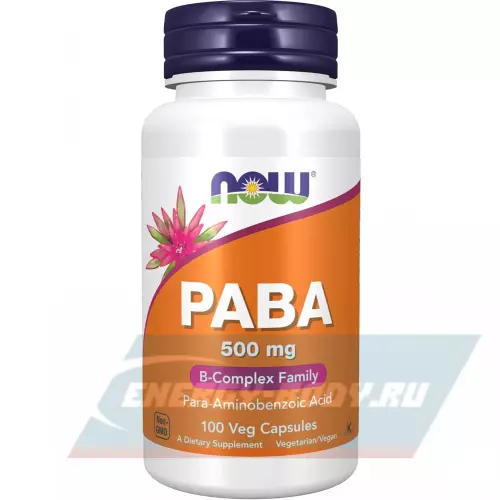  NOW FOODS PABA 500 mg 100 веган капсул