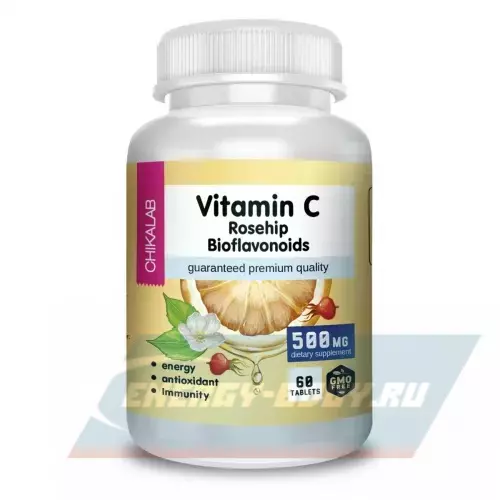  Chikalab Vitamin C Plus Rosehip Plus Bioflavonoids Нейтральный, 60 таблеток