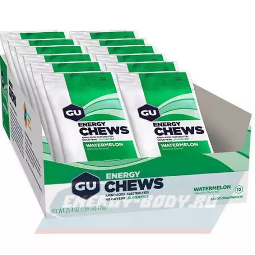 Энергетик GU ENERGY Мармеладки GU Energy Chews Арбуз, 12 x 8 конфет