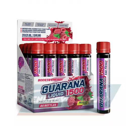 Энергетик Be First Guarana Liquid 1500 мг Малина, 20 х 25 мл
