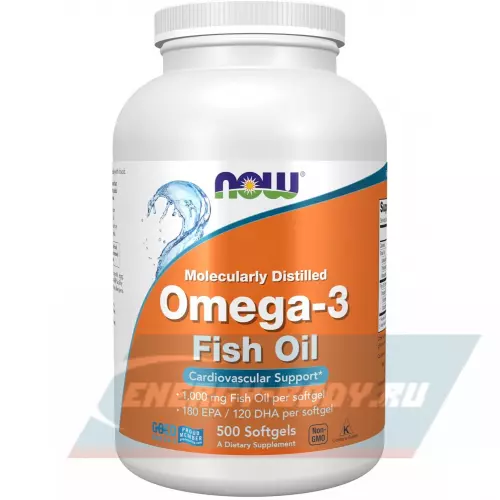 Omega 3 NOW FOODS Omega-3 Fish Oil 1000 mg Нейтральный, 500 гелевых капсул
