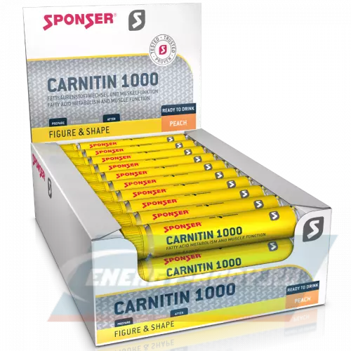 L-Карнитин SPONSER L-CARNITINE 1000 TRINKAMPULLE Персик, 30 x 25 мл