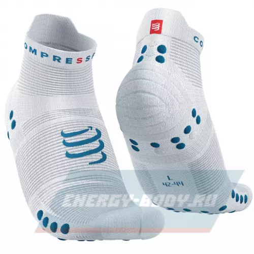  Compressport Носки V4 Run Low White/Fjord Blue T3