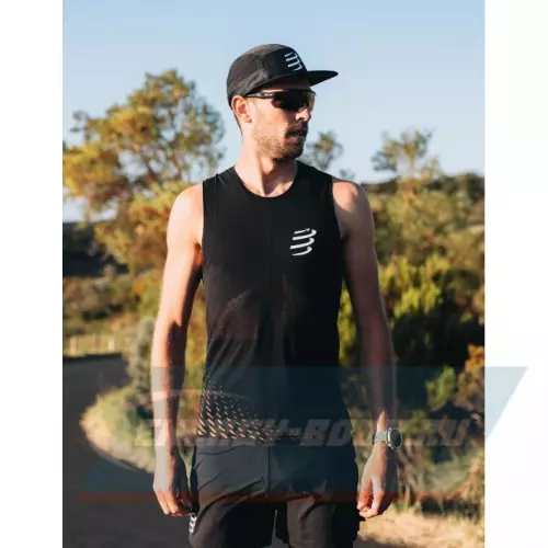  Compressport Майка Pro Racing Singlet V2 Black/High Risk L